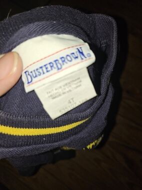 Buster Brown Navy Pullover with Yellow Trim 4t Kids Vintage